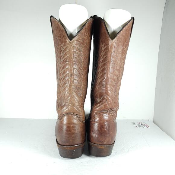 Justin Men\'s Vintage 1306 US 12D Brown Leather Cowboy Boots Made in USA main image 15